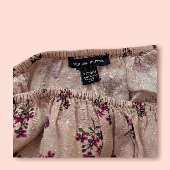 American Eagle Off-the-shoulder Pink Blouse - Picture 3 of 3